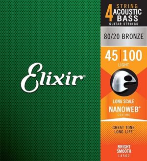Elixir 80/20 Bronze Acoustic Bass Strings (.045-.100)