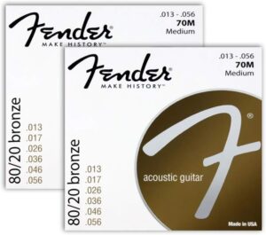 Fender 80/20 Bronze Acoustic Guitar Strings (Pack Of 2)