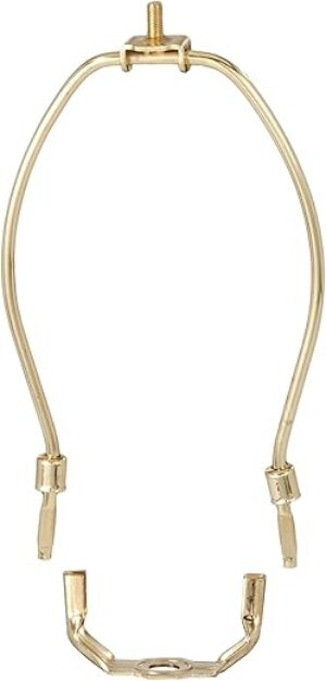 B&P Lamp 9 Inch Brass Plated Lamp Harp