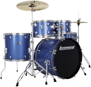 Ludwig Accent 5-piece Drum Set, Blue Sparkle