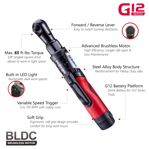ACDelco G12 Series 12V Cordless Ratchet Wrench - Image 2