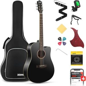Donner Acoustic Cutaway Beginner Guitar Kit 41 Inch