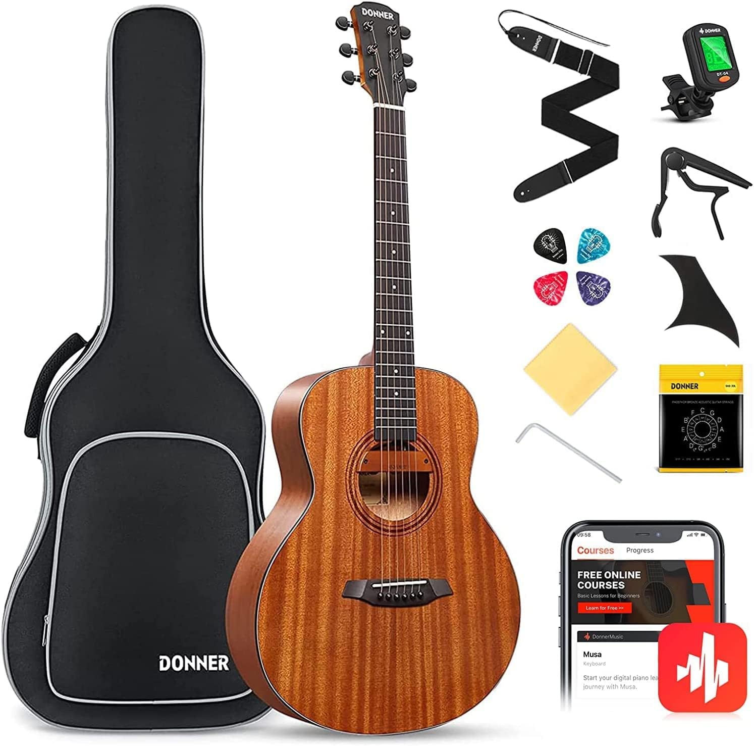 Donner Acoustic Electric 36 Inch Guitar DAE-36M