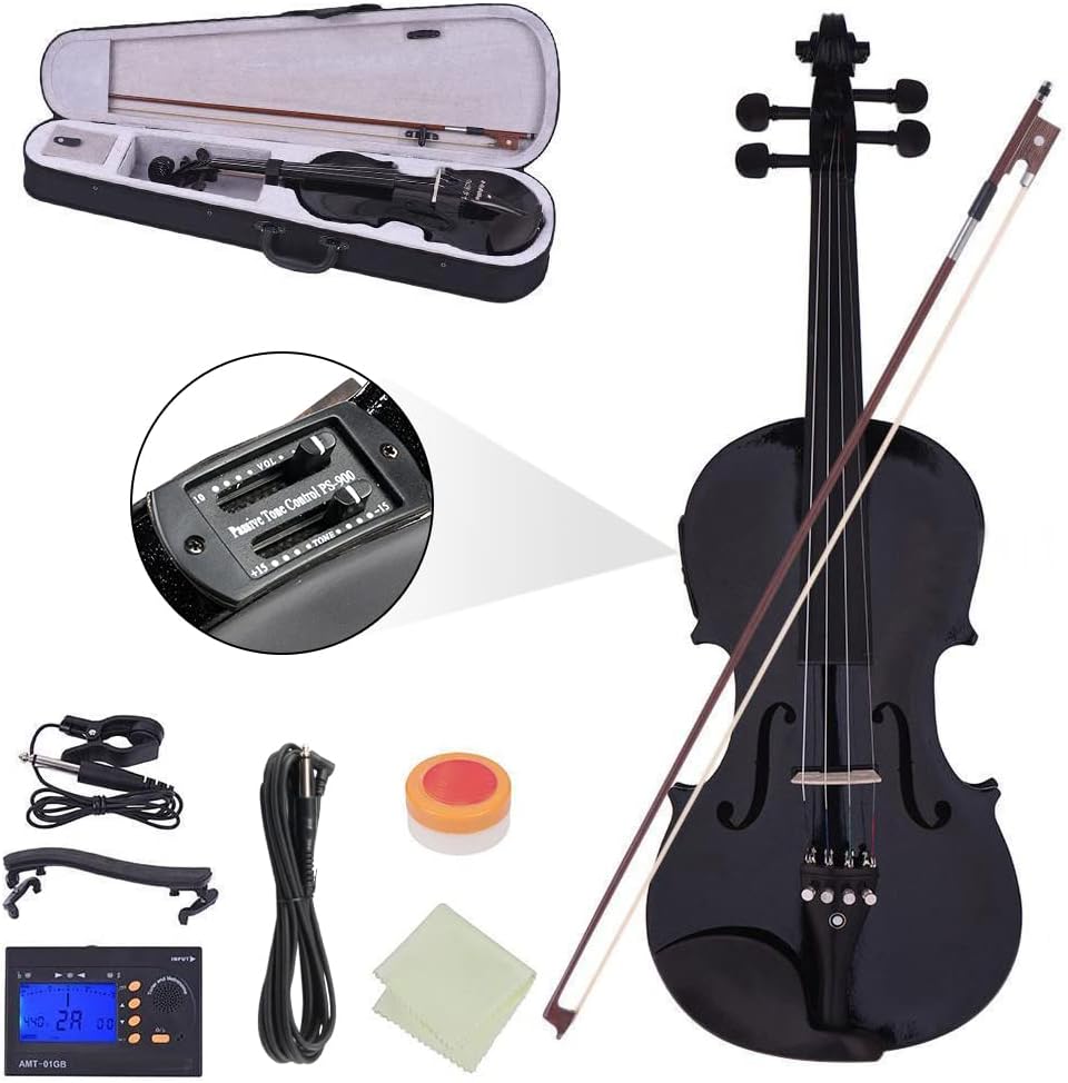 Ktaxon Acoustic Electric Violin, 4/4 With EQ Preamp