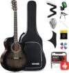 Donner Acoustic Guitar Beginner Bundle Kit Black