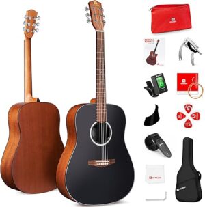 Vangoa Acoustic Guitar Black Set 41 Inch