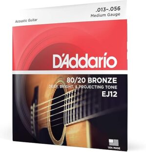 D’Addario Acoustic Guitar Strings – 80/20 Bronze EJ12