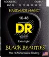 DR Strings Acoustic Guitar Strings, Black Coated, 10-48