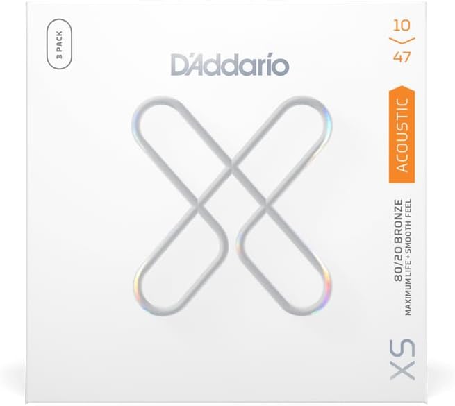 D'Addario Acoustic Guitar Strings, XSABR1047-3P, Extra Light
