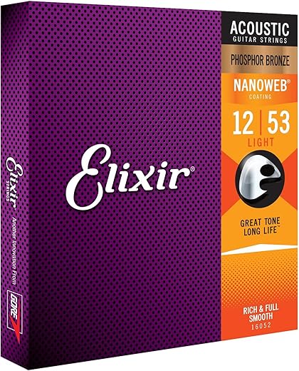 Elixir Acoustic Phosphor Bronze Nano Light 12-53