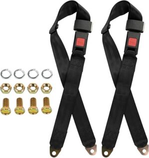 psler Adjustable Seat Belt Kit, Black, 2 Pack