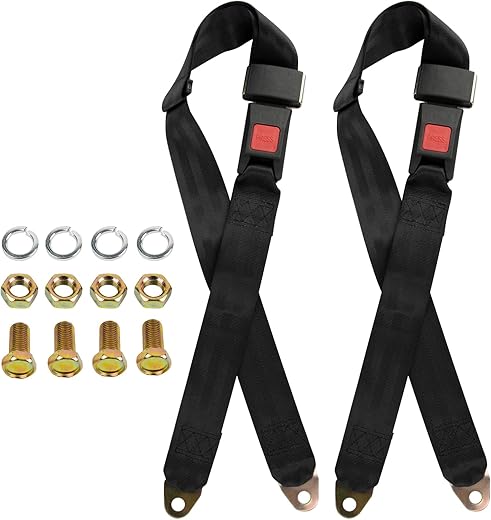 psler Adjustable Seat Belt Kit, Black, 2 Pack