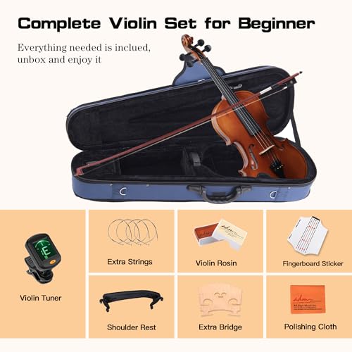 adm 1/4 Size Wood Violin Set Starter Kit - Image 2