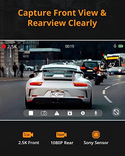 AKASO DL12 2.5K Mirror Dash Cam Voice Control - Image 2