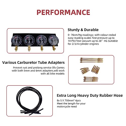 Alltooetools Universal Vacuum Carburetor Synchronizer Tool Kit - Image 3