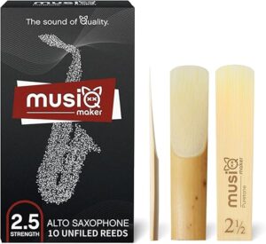 MUSIQ MAKER Alto Saxophone Reeds 2.5/3 Strength, Pack Of 10