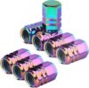 Bestmoy Aluminum Alloy Tire Valve Caps, Multicolor