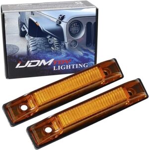 iJDMTOY Amber LED Fender Flare Side Marker Lamps