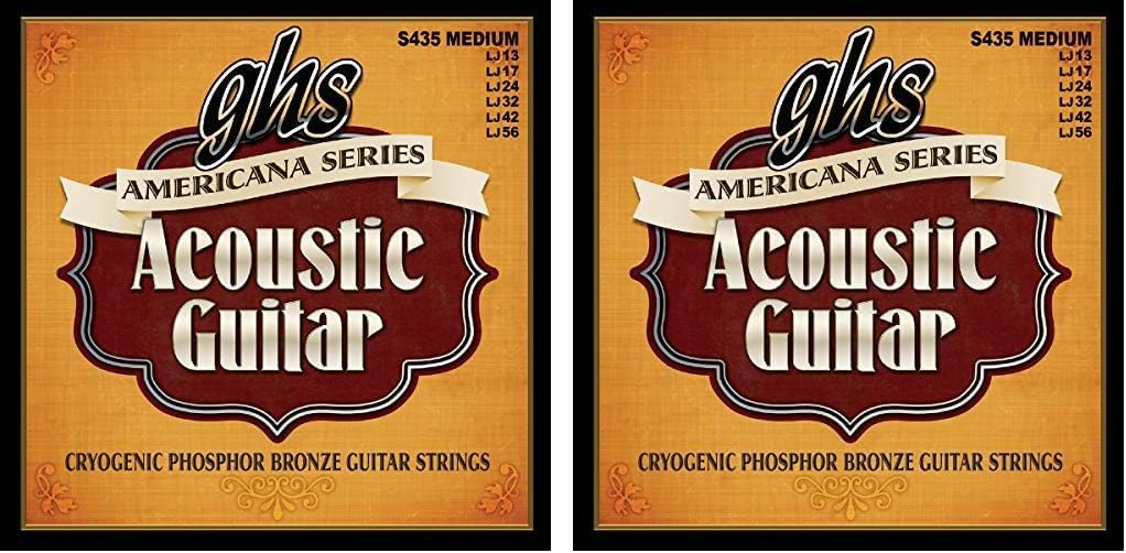 GHS Strings Americana Series Phosphor Bronze Acoustic Strings, Medium (013-056)