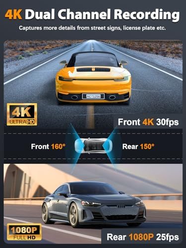 ARIFAYZ Dash Cam 4K+1080P With WiFi - Image 2
