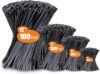 ANOSON Assorted Sizes Black Cable Ties, 400 Pack