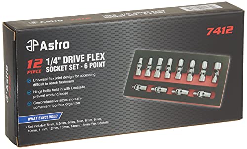 Astro Pneumatic Tool 12-Piece 1/4" Flex Socket Set & 74310 10-Piece 3/8" Flex Socket Set - Image 4