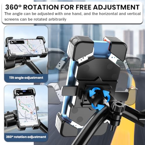 AUCELI Motorcycle Bike Phone Mount, Quick Release - Image 3