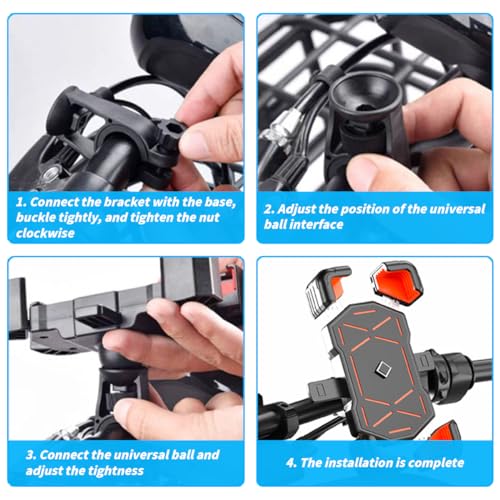 AUCELI Motorcycle Bike Phone Mount, Quick Release - Image 5