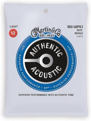 MARTIN Authentic Acoustic Guitar Strings, Light 12-54, 3 Pack