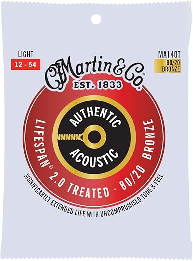 MARTIN Authentic Acoustic Guitar Strings, Light 80/20 Bronze