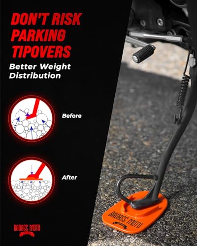 Badass Moto Motorcycle Kickstand Pad - Self-Adjusting Stand - Image 2