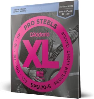 D’Addario Bass Guitar Strings, XL Pro Steels, EPS170-5