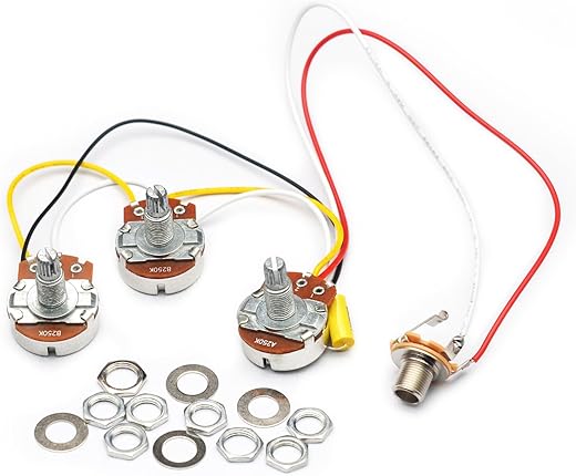 SAPHUE Bass Wiring Harness Kit For Jazz Bass