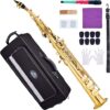 EASTROCK Bb Soprano Saxophone Straight Gold Lacquer