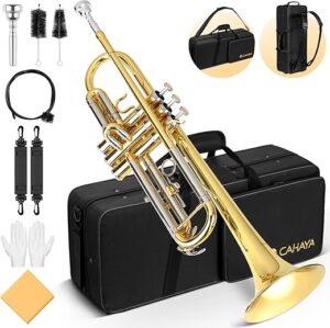 CAHAYA Bb Standard Trumpet Set: Student Instrument With Case