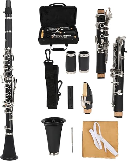 Jopwkuin Bb Tone Clarinet For Beginners, 17 Keys