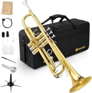 Vangoa Bb Trumpet Brass Standard Gold Instrument