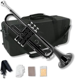 WUQIMUSC Bb Trumpet Set For Beginners, Black