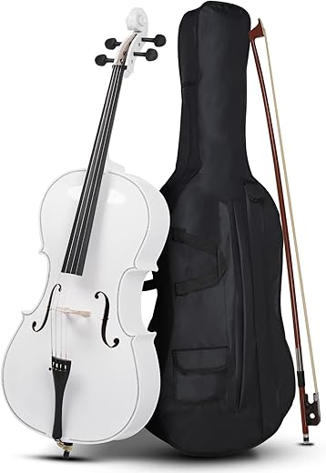 Ktaxon Beginner 4/4 Acoustic Cello Set, White