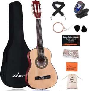 adm Beginner Acoustic Classical Guitar 30 Inch Bundle