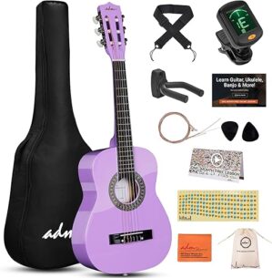 adm Beginner Acoustic Classical Guitar 30 Inch Bundle