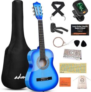 adm Beginner Acoustic Classical Guitar 34 Inch Bundle