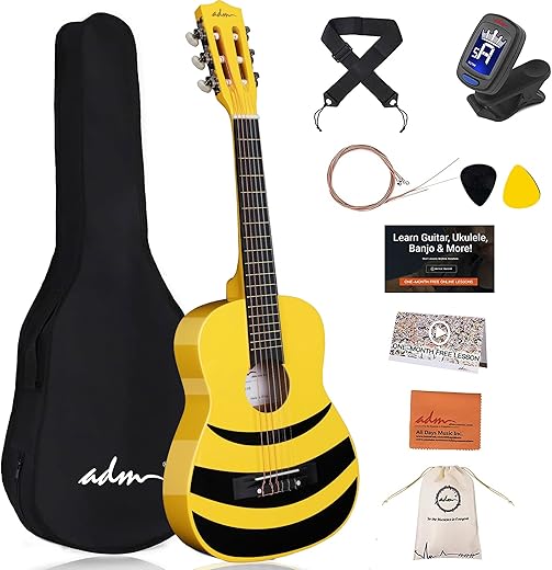 adm Beginner Acoustic Classical Guitar Bundle Kit (30 Inch)