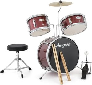 Assile Beginners 3-Piece Drum Set With Stool