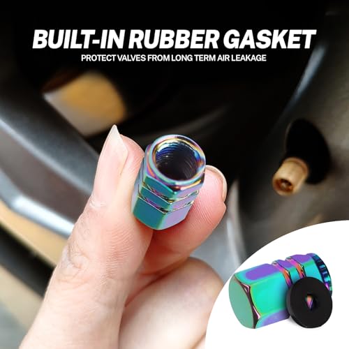 Bestmoy Aluminum Alloy Tire Valve Caps, Multicolor - Image 3