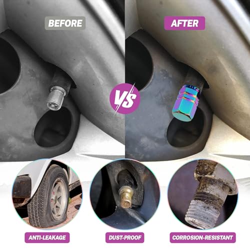 Bestmoy Aluminum Alloy Tire Valve Caps, Multicolor - Image 4