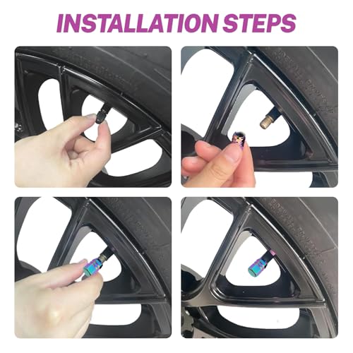Bestmoy Aluminum Alloy Tire Valve Caps, Multicolor - Image 5