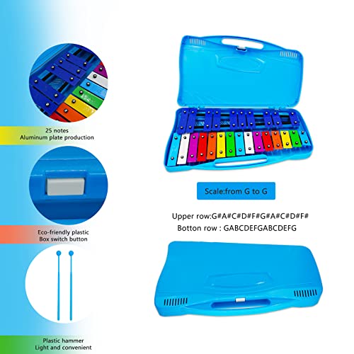 BIGBILLION Glockenspiel Xylophone 25 Notes Instrument - Image 2