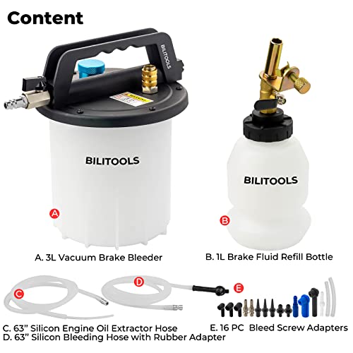 BILITOOLS 3L Vacuum Brake Bleeder Kit With Adapters - Image 3
