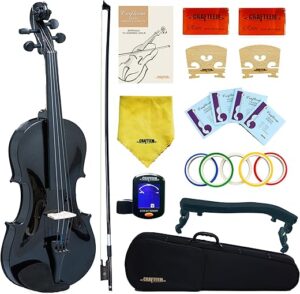 CRAFTEEM Black 1/4 Fiddle Premium Violin Outfit
